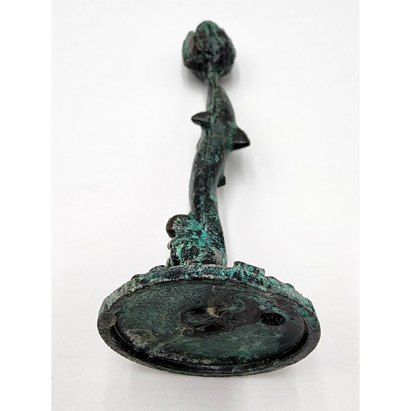 Antique French Bronze Art‎ Nouveau Candlesticks Flower Rose Motif Petina